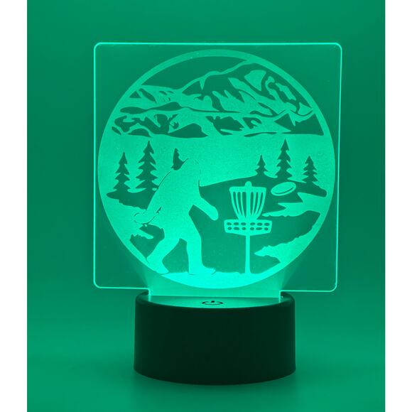 Disc Golf Laser Engraved LED light, Disc Golf Gift, Sport Gift, LED Night Light - Picture 1 of 16